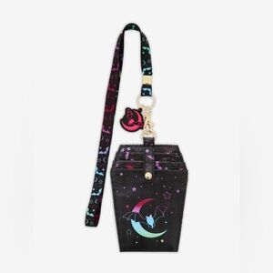 Rainbow Bat Moon Lanyard With Coffin Cardholder